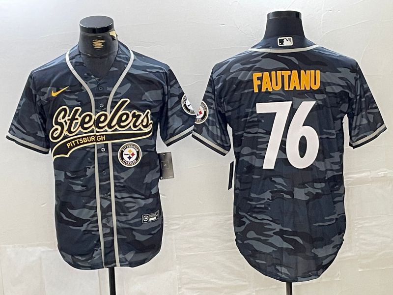 Men Pittsburgh Steelers #76 Fautanu Camo Joint Name 2024 Nike Limited NFL Jersey style 3->pittsburgh steelers->NFL Jersey